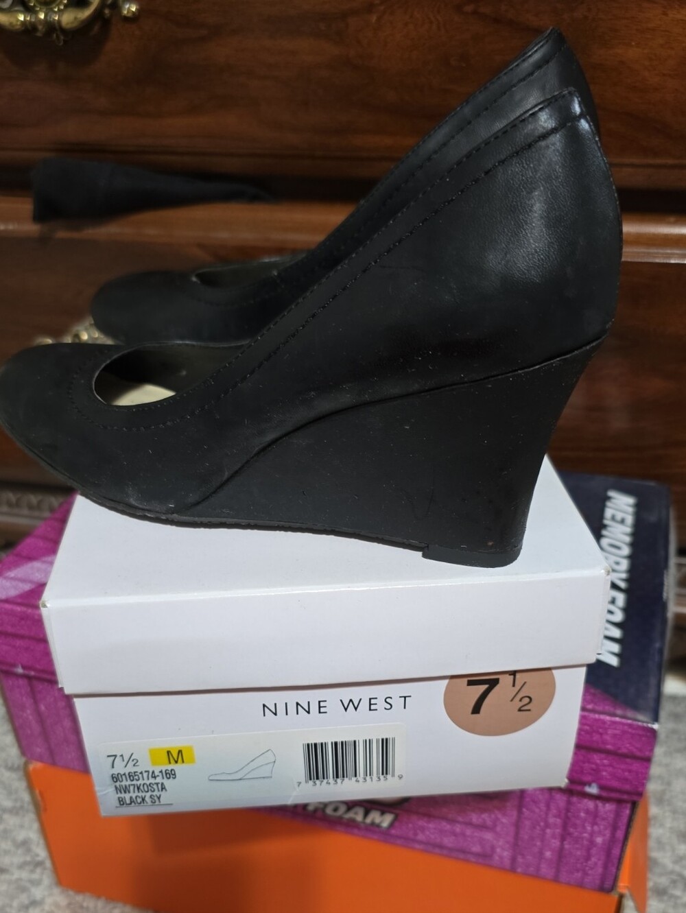 Nine West Black Wedge Pumps